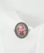 Oval Pink Turquoise Gemstone Solid Sterling Silver Ring