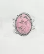 Oval Pink Turquoise Gemstone Triple Solid Sterling Silver Ring