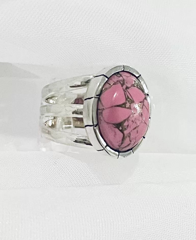 solid silver gemstone ring